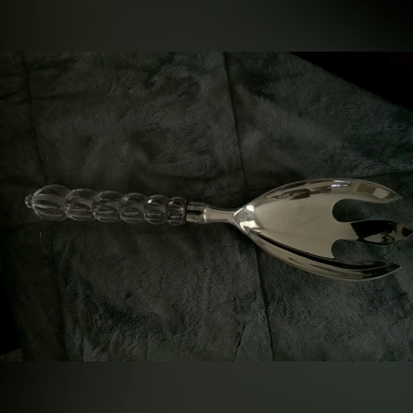 Mikasa silver plate and crystal serving spork. Never used. In velvet box. - Picture 1 of 3